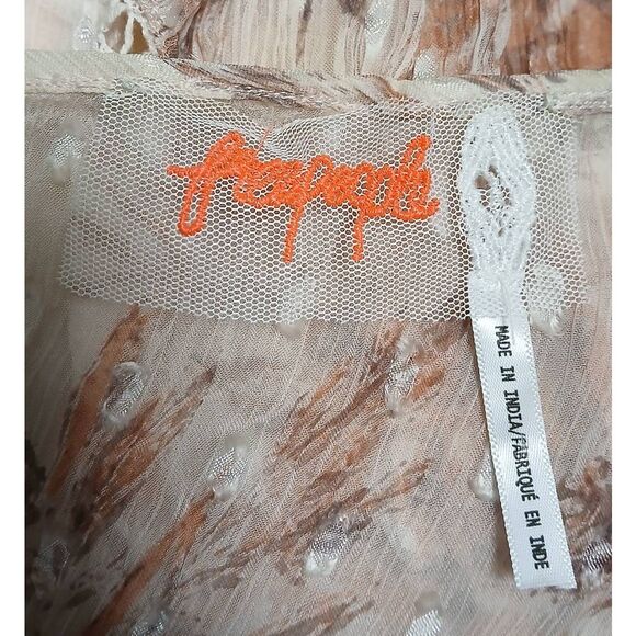 Free People women eliza small dress midi lace fairy beach boho whimsy peach - Picture 6 of 8